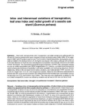 Báo cáo lâm nghiệp: Intra- and interannual variations of transpiration, leaf area index and radial growth of a sessile oak stand (Quercus petraea)