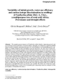 Báo cáo lâm nghiệp: Variability of initial growth, water-use efficiency and carbon isotope discrimination in seedlings of Faidherbia albida (Del.) A. Chev., a multipurpose tree of semi-arid Africa. Provenance and drought effect