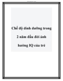 Chế độ dinh dưỡng trong 2 năm đầu đời ảnh hưởng IQ của trẻ