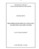 Luận văn Thạc sĩ Kinh tế: Phát triển nguồn nhân lực có kỹ năng tại tỉnh Tiền Giang đến năm 2020