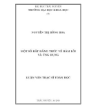 Luận văn Thạc sĩ Toán học: Một số bất đẳng thức về hàm lồi và ứng dụng