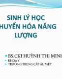 Bài giảng Sinh lý học chuyển hóa năng lượng - BS. Huỳnh Thị Minh Tâm