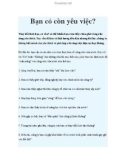 Bạn có còn yêu việc?