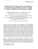 Báo cáo khoa hoc: Estimation of the genetic parameters of sexual dimorphism of body weight in ’label’ chickens and Muscovy ducks