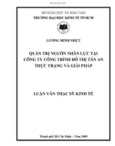 Luận văn: Quản trị nguồn nhân lực tại Công ty Công trình Đô Thị Tân An - Thực trạng và giải pháp