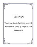 LUẬN VĂN: Thực trạng và một số giải pháp trong việc thu hút khách nội địa tại công ty lữ hành HaNoiTourist