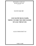 Luận án Tiến sĩ Ngữ văn: Con người Trung nghĩa trong văn học nhà nho Nam Bộ nửa sau thế kỷ XIX