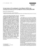 Báo cáo khoa học: Seroprevalence of low pathogenic avian influenza (H9N2) and associated risk factors in the Gyeonggi-do of Korea during 2005-2006