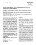 Báo cáo khoa học: Variable number tandem repeat analysis of Mycobacterium bovis isolates from Gyeonggi-do, Korea