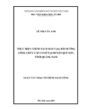 Luận văn Thạc sĩ Chính sách công: Thực hiện chính sách đào tạo, bồi dưỡng công chức cấp cơ sở tại huyện Quế Sơn, tỉnh Quảng Nam