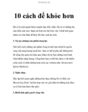 10 cách để khỏe hơn