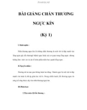 BÀI GIẢNG CHẤN THƯƠNG NGỰC KÍN (Kỳ 1)