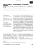 Báo cáo khoa học: Surface density of cellobiohydrolase on crystalline celluloses A critical parameter to evaluate enzymatic kinetics at a solid–liquid interface