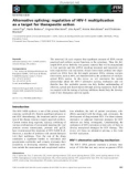 Báo cáo khoa học: Alternative splicing: regulation of HIV-1 multiplication as a target for therapeutic action