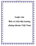 Luận văn: Rủi ro trên thị trường chứng khoán Việt Nam