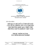 Luận văn: MỐI QUAN HỆ GIỮA LÍ THUYẾT BẤT CÂN XỨNG THÔNG TIN VÀ LÍ THUYẾT THỊ TRƯỜNG HIỆU QUẢ TRÊN THỊ TRƯỜNG CHỨNG KHOÁN VIỆT NAM THUỘC NHÓM NGÀNH: TÀI CHÍNH DOANH NGHIỆP