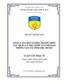 Luận văn Thạc sĩ Quản trị kinh doanh: Nâng cao chất lượng nguồn nhân lực quản lý nhà nước của sở Giao thông vận tải tỉnh Sóc Trăng