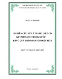 Luận văn Thạc sĩ Khoa học: Nghiên cứu xử lý thuốc diệt cỏ Glyphosate trong nước bằng phương pháp Fenton điện hoá