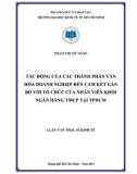 Luận văn Thạc sĩ Kinh tế: Tác động của các thành phần văn hóa doanh nghiệp đến cam kết gắn bó với tổ chức của nhân viên khối ngân hàng TMCP tại TP HCM