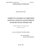 Luận án Tiến sĩ Y tế công cộng: Nghiên cứu giải pháp can thiệp nhằm giảm nguy cơ sốt xuất huyết Dengue tại huyện Giá Rai, tỉnh Bạc Liêu