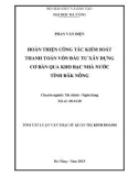 Tóm tắt luận văn Thạc sĩ Quản trị kinh doanh: Hoàn thiện công tác kiểm soát thanh toán vốn đầu tư xây dựng cơ bản qua kho bạc nhà nước tỉnh Đăk Nông