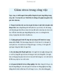 Giảm stress trong công việc