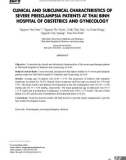Đặc điểm lâm sàng và cận lâm sàng của bệnh nhân tiền sản giật nặng tại Bệnh viện Phụ sản tỉnh Thái Bình