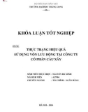 Khóa luận tốt nghiệp: Thực trạng hiệu quả sử dụng vốn lưu động tại công ty Cổ phần Cầu Xây