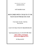 Luận văn Thạc sĩ Quản trị kinh doanh: Hoàn thiện phân cấp quản lý chi ngân sách tỉnh Quảng Nam