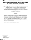 Tổng quan chương trình đào tạo cử nhân dinh dưỡng tại một số trường đại học ở Việt Nam