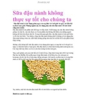 Sữa đậu nành không thực sự tốt cho chúng ta