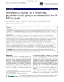 báo cáo khoa học: Recruitment activities for a nationwide, population-based, group-randomized trial: the VA MI-Plus study