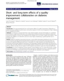 báo cáo khoa học: Short- and long-term effects of a quality improvement collaborative on diabetes management