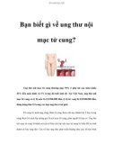 Bạn biết gì về ung thư nội mạc tử cung?