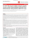 Báo cáo y học: An H5N1 M2e-based multiple antigenic peptide vaccine confers heterosubtypic protection from lethal infection with pandemic 2009 H1N1 virus