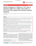 Báo cáo y học: Genetic divergence of influenza A NS1 gene in pandemic 2009 H1N1 isolates with respect to H1N1 and H3N2 isolates from previous seasonal epidemics