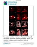 Báo cáo khoa học: Successful radiation treatment of anaplastic thyroid carcinoma metastatic to the right cardiac atrium and ventricle in a pacemaker-dependent patient