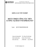 Luận văn tốt nghiệp: Hoàn thiện công tác tiền lương tại Báo VnExpress.net