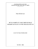 Luận văn Thạc sĩ Khoa học: Nghiên cứu phát triển kĩ thuật yếm khí cao tải xử lí nước thải giàu hữu cơ