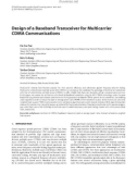 Báo cáo hóa học: Design of a Baseband Transceiver for Multicarrier CDMA Communications