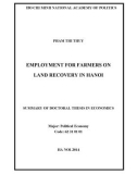 Summary of doctoral thesis in economics: Employment for farmers on land recovery in Ha Noi