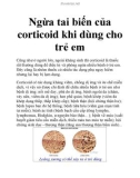 Ngừa tai biến của corticoid khi dùng cho trẻ em