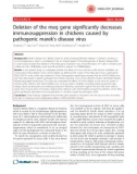 Báo cáo y học: Deletion of the meq gene significantly decreases immunosuppression in chickens caused by pathogenic marek’s disease virus