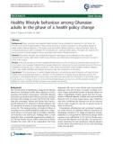 báo cáo khoa học: Healthy lifestyle behaviour among Ghanaian adults in the phase of a health policy change