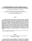 báo cáo khoa học: Variabilité génétique du rythme circadien de ponte dans les populations naturelles de Drosophila melanogaster