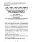 A structural relationship between TQM practices and organizational performance with reference to selected auto component manufacturing companies