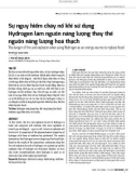 Sự nguy hiểm cháy nổ khi sử dụng Hydrogen làm nguồn năng lượng thay thế nguồn năng lượng hoá thạch