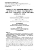 Model development for employee retention in Indian construction industry using structural equation modeling (SEM)