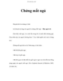 Đặc điểm Chứng mất ngủ