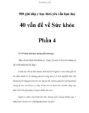 40 vấn đề về Sức khỏe - Phần 4